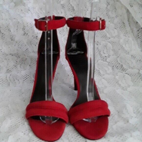 NWOT Nicholas JOCELYN Red  Suede Stiletto Sandals Pumps Shoes 37.5 IT - Picture 3 of 6